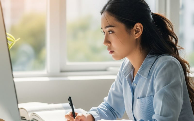 California Real Estate Practice Exam an exam taker is doing California state real estate practice test before official day