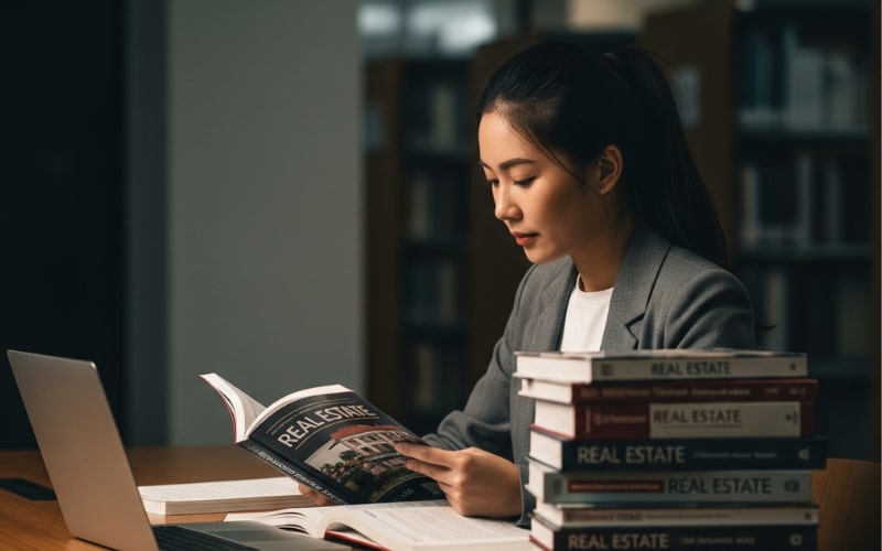 Connecticut Real Estate Practice Exam a lady is prepping the real estate exam of Connecticut state by doing practice tests