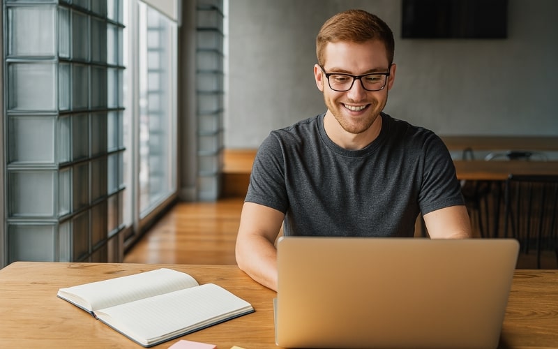 Maine Real Estate Practice Exam a man gains knowledge by practicing Maine state real estate mock tests