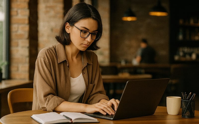 Nevada Real Estate Practice Exam a girl learns and does Nevada real estate practice exams herself before the exam day